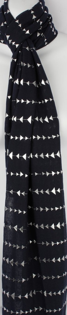 Printed foil scarf w gold arrow navy scarf Style:SC/4360/NVY image 0